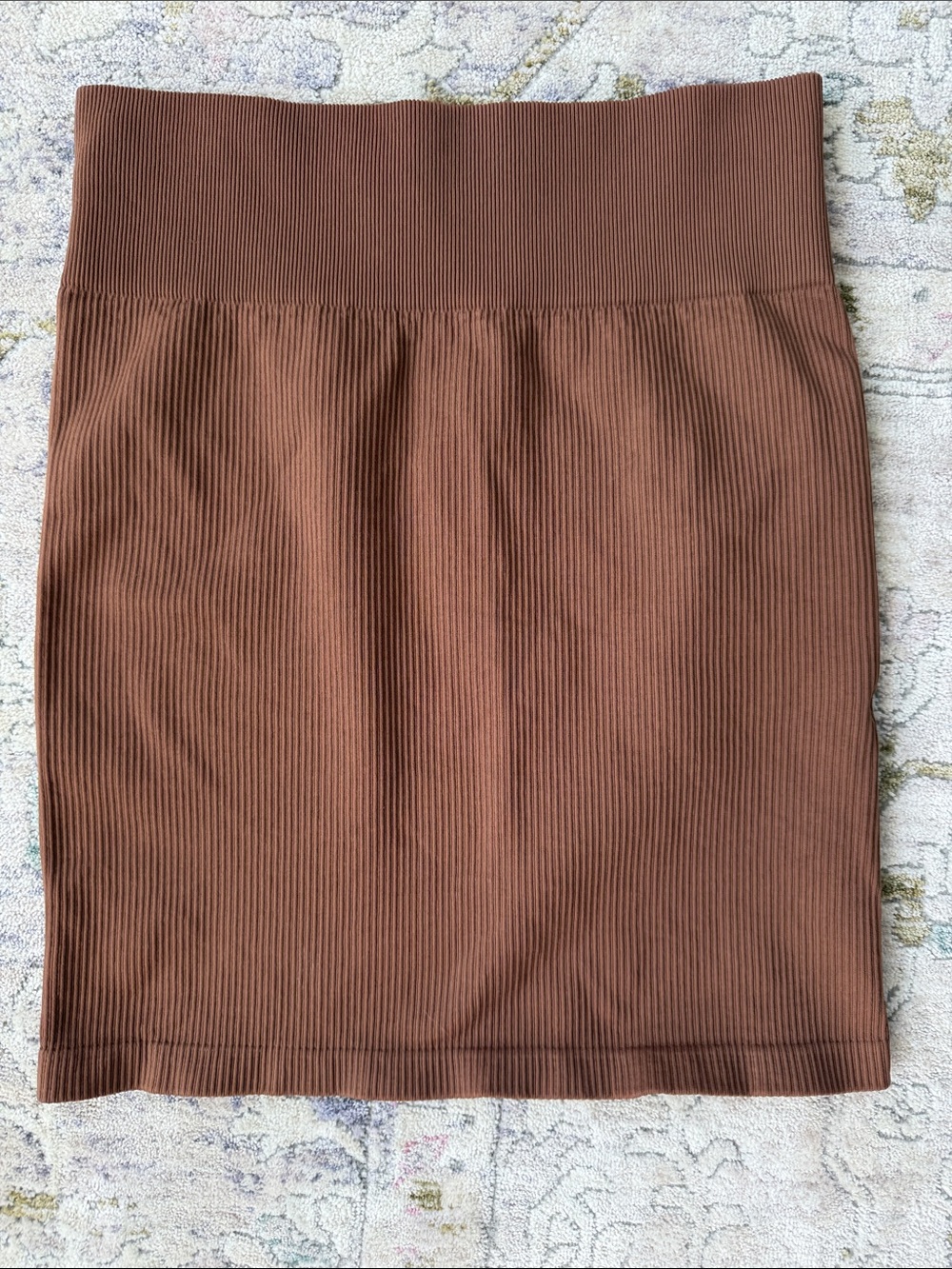 OQQ Brown Ribbed Skirt